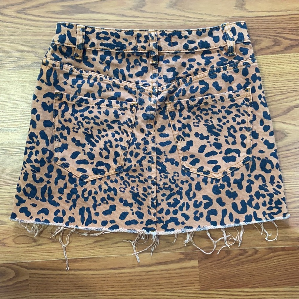 Free People Leopard Zip Front Mini Skirt - Picture 5 of 7